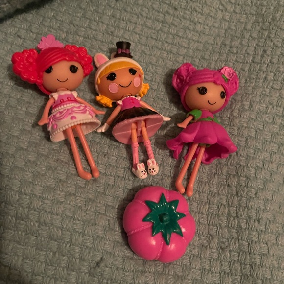 Lalaloopsy Mini Dolls (3) Plus A Pink Pumpkin - Picture 1 of 4